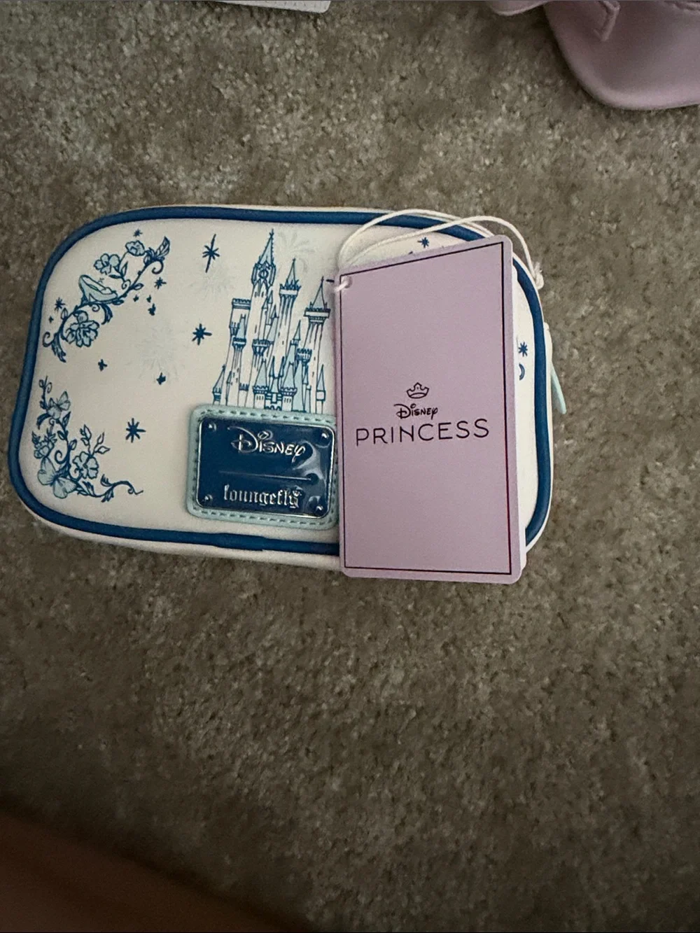 Loungefly Cream and Blue Cinderella Cosmetic Bag